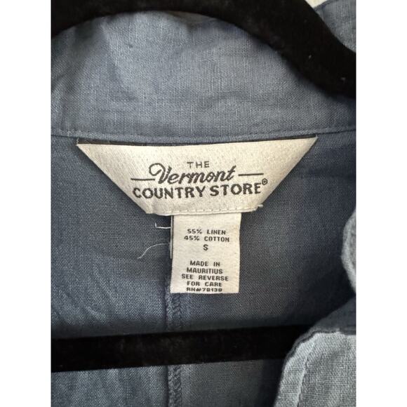 The Vermont Country Store Linen Blend Button Front Long Sleeve Shirt Size Small - Picture 6 of 6